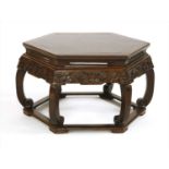 A Chinese hexagonal faceted table,