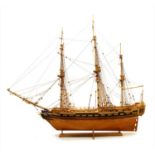 A scratch built model of a ship,
