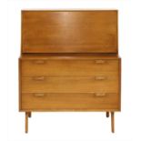 An oak bureau,