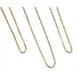 A 9ct gold box link chain,