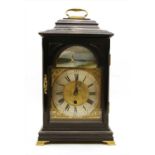 An ebonised bracket clock,