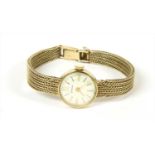 A ladies' 9ct gold Garrard mechanical bracelet watch,