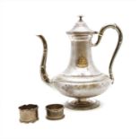 A French silver coffee pot,