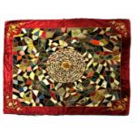 A ‘crazy’ patchwork quilt,