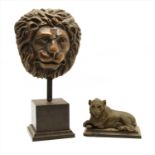 A cast bronze lion mask,