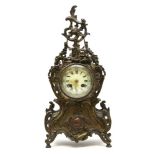 A 19th century French gilt metal mantel clock,