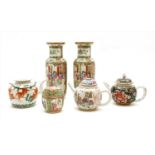 Three Chinese teapots,