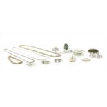 A quantity of silver jewellery,