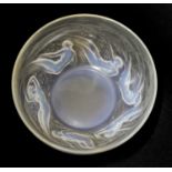 A Lalique 'Ondines' opalescent glass bowl,