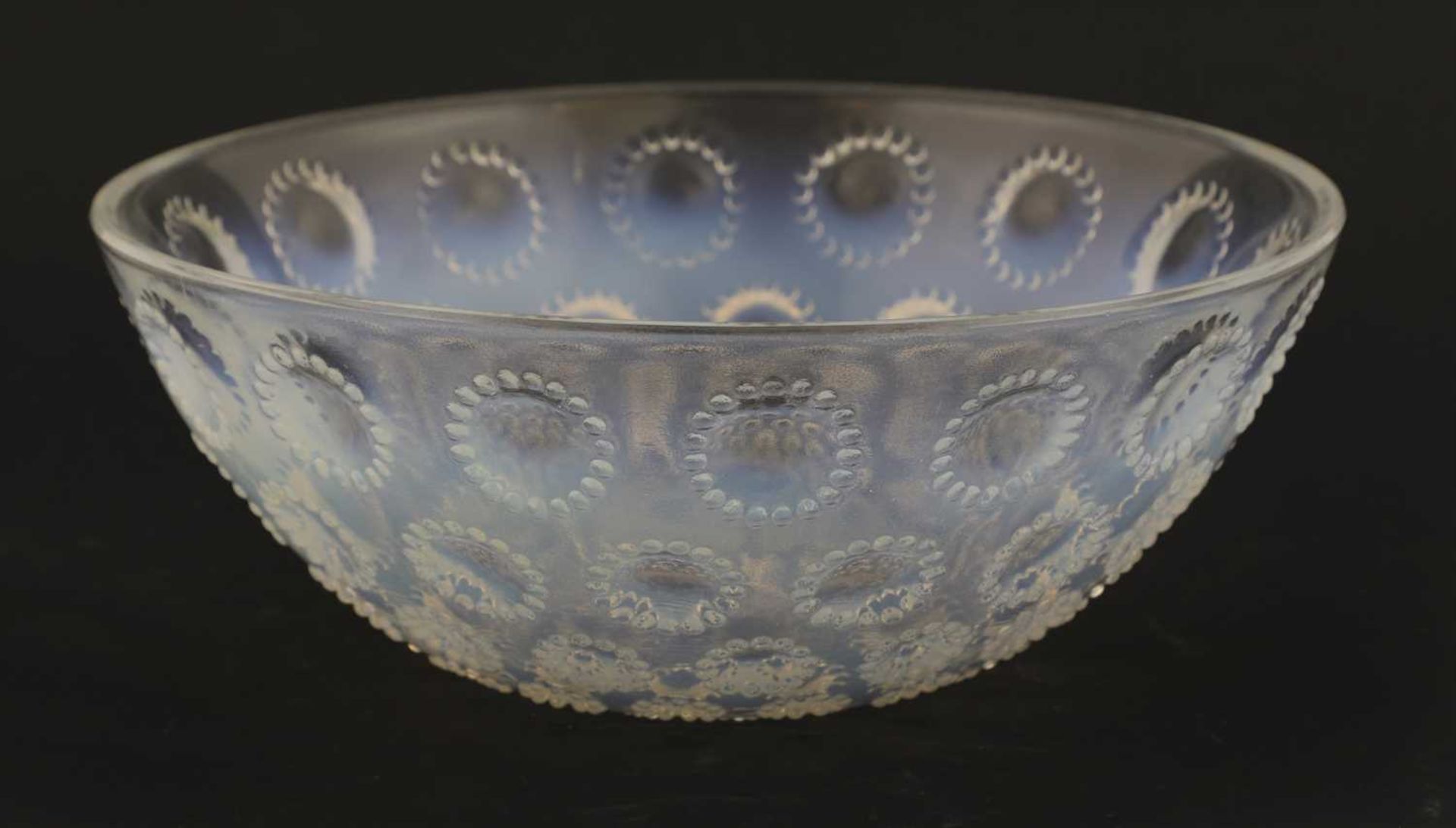 A Lalique opalescent glass 'Asters' bowl,