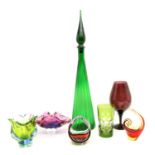 A collection of modern design art glass,