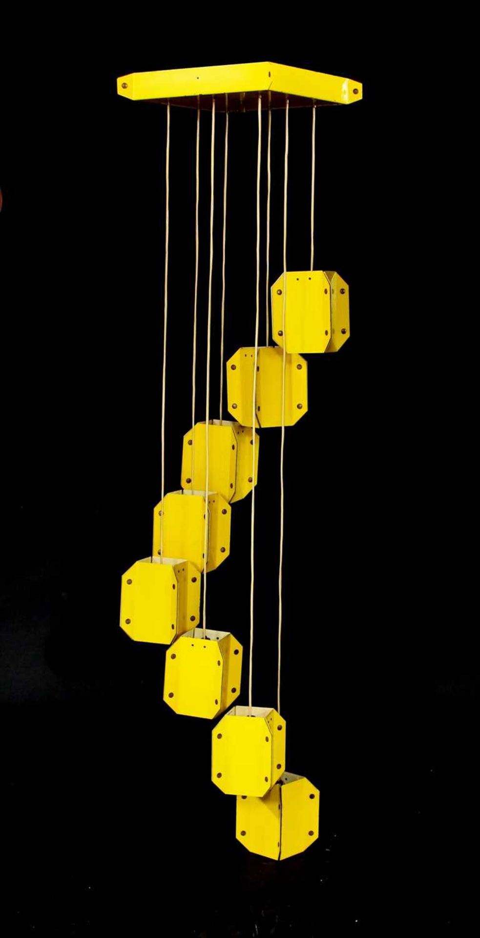 An Italian yellow hanging chandelier,