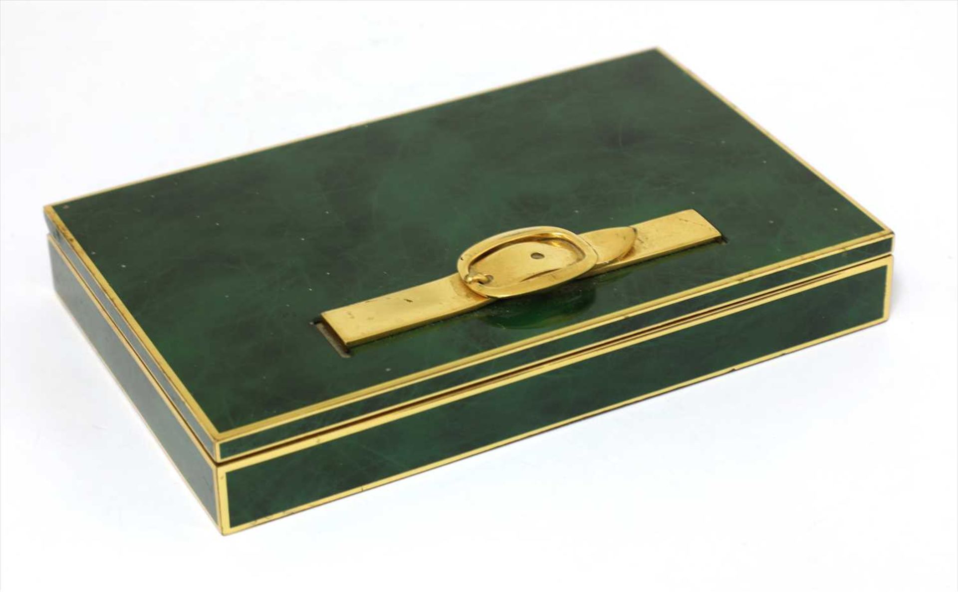 An Hermès enamelled and gilt cigarette box,