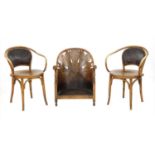 A pair of bentwood armchairs,