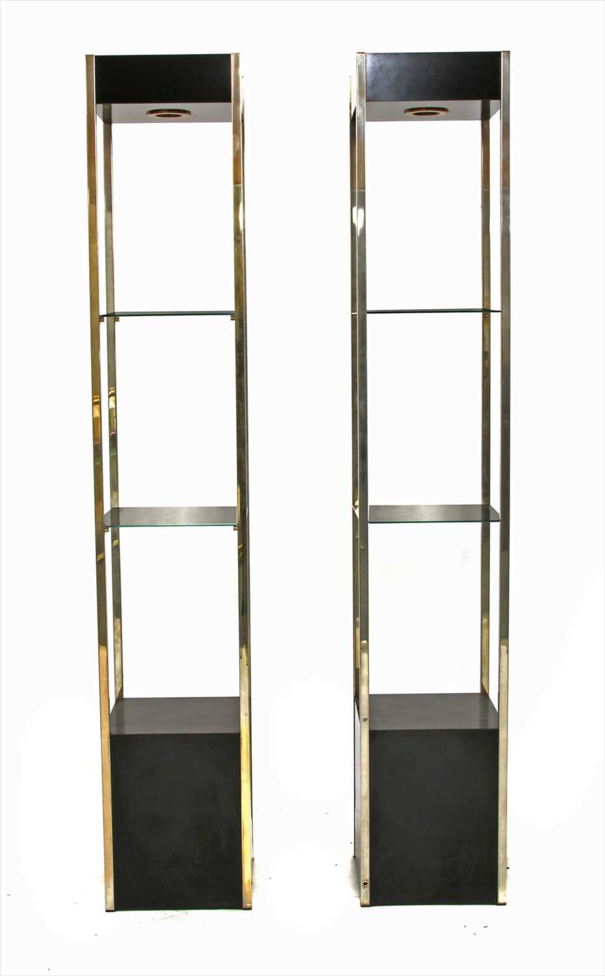 A pair of modern chrome stands, - Image 2 of 2