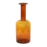 An Holmegaard amber glass vase,