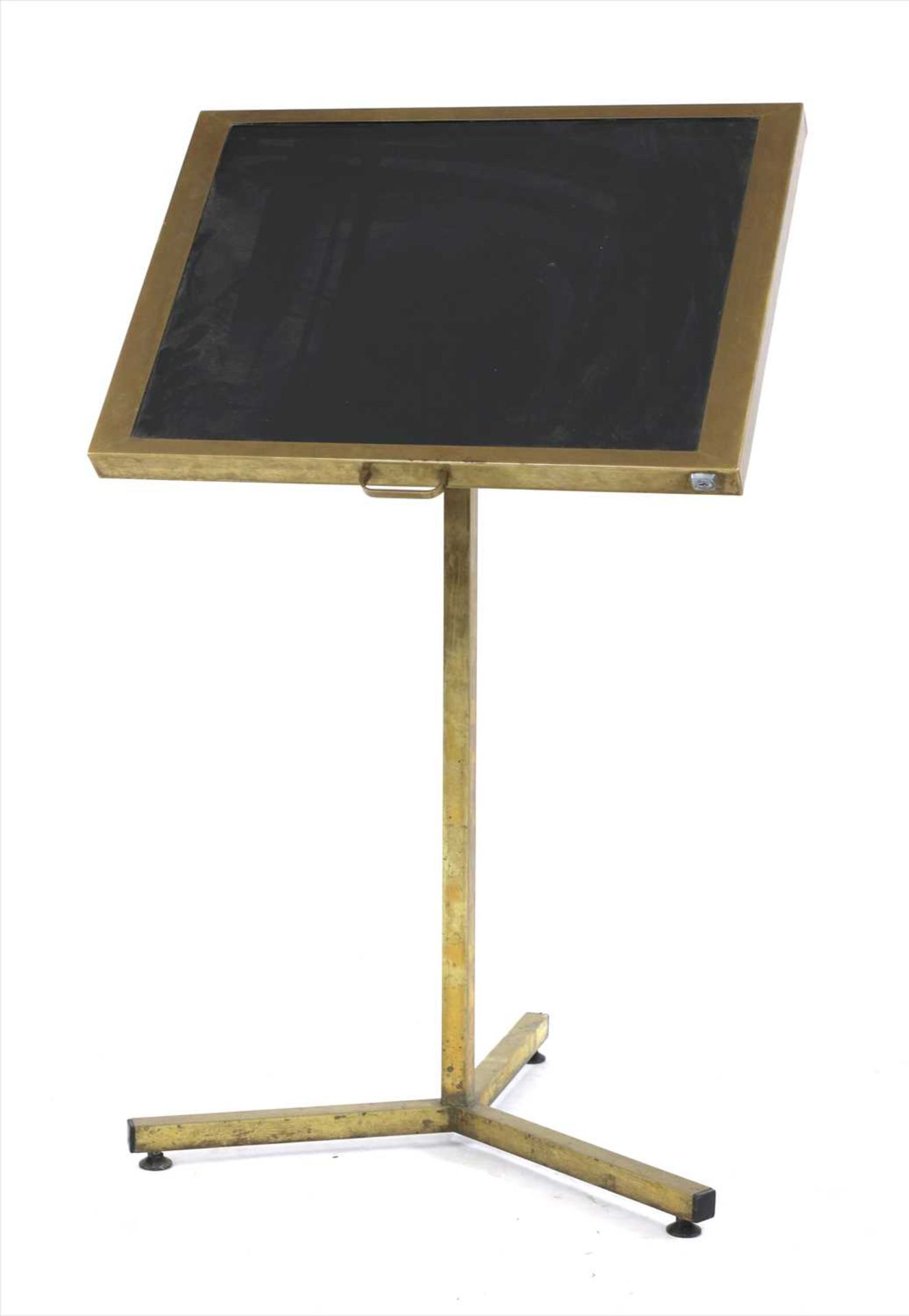 A brass menu stand,