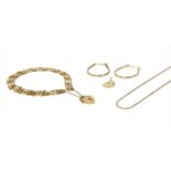 A quantity of gold jewellery,