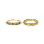 An 18ct gold twist design wedding ring,