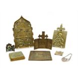 A collection of Russian silver and bronze icons,