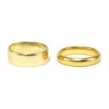 A 22ct gold D section wedding ring,