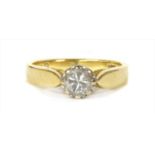 An 18ct gold single stone diamond ring,