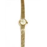 A ladies' 9ct gold Cyma mechanical bracelet watch,