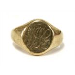 A 9ct gold signet ring,