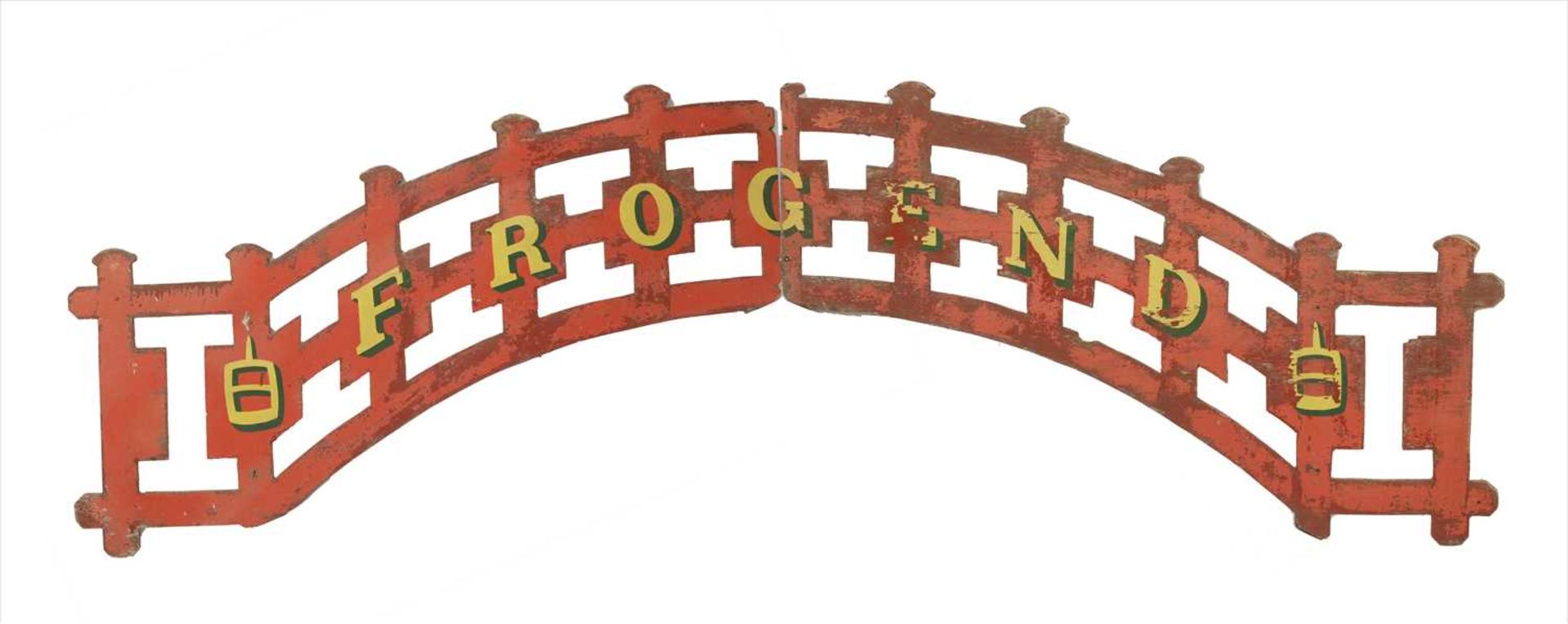 A TWO-PART 'FROG END' FAIRGROUND SCREEN,