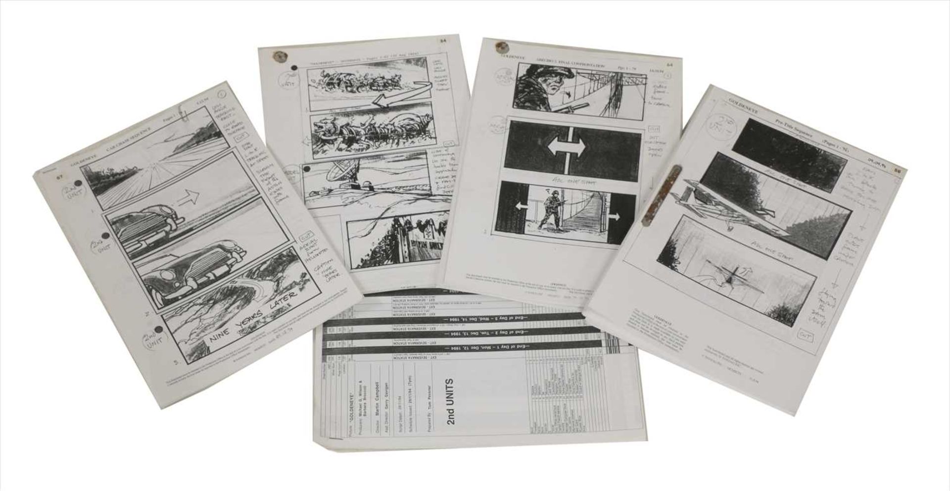 JAMES BOND 'GOLDENEYE' PRODUCTION STORYBOARD,