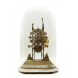 A Victorian brass skeleton clock,