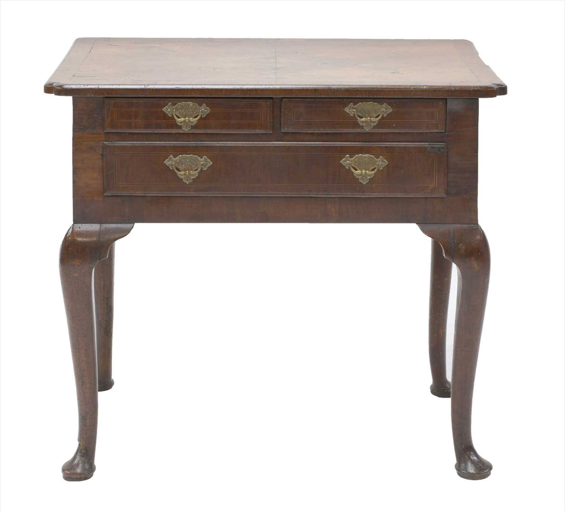 A George II walnut side table,