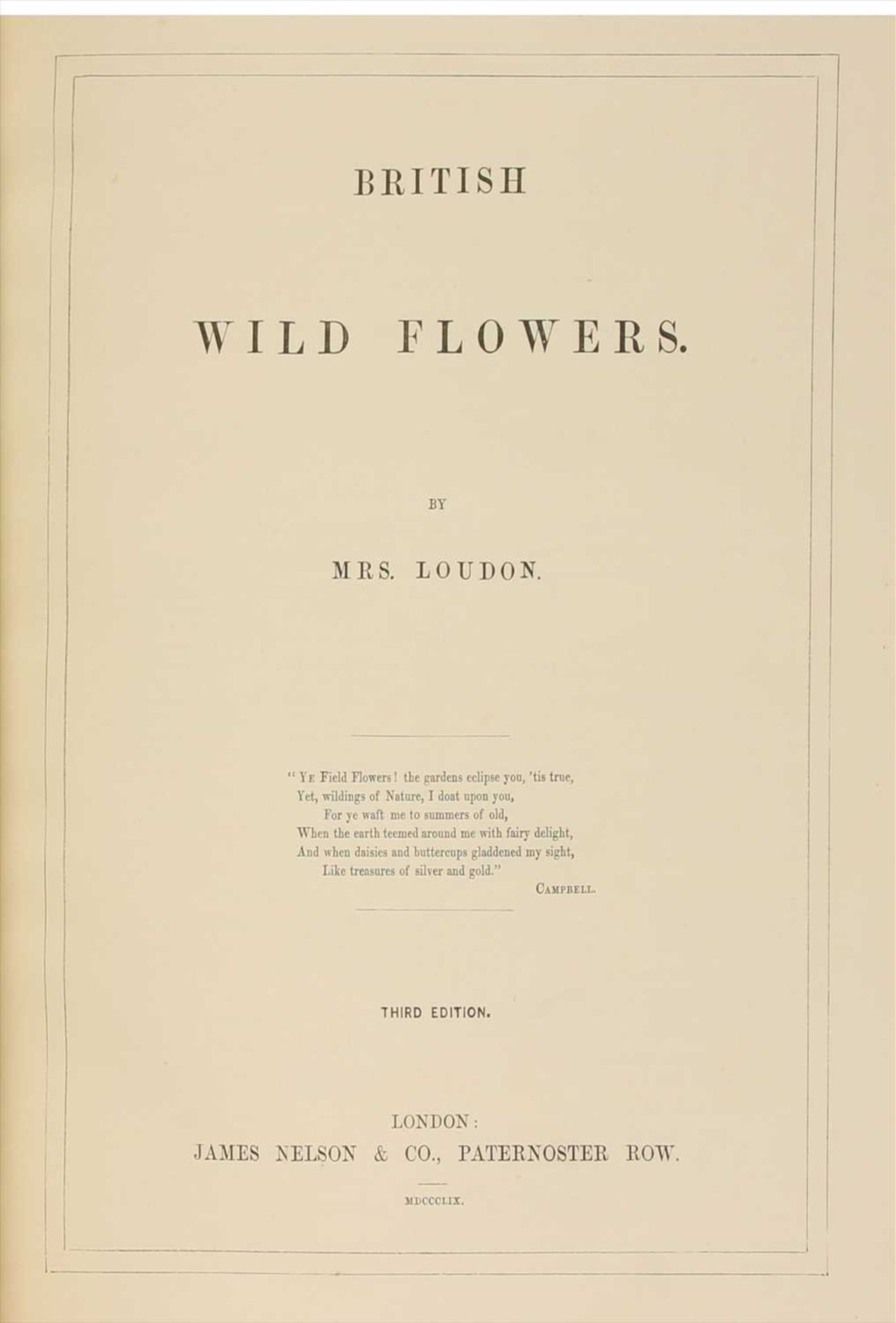 FLORA: 1- Loudon, Mrs. Jane: British Wild Flowers. - Image 2 of 3