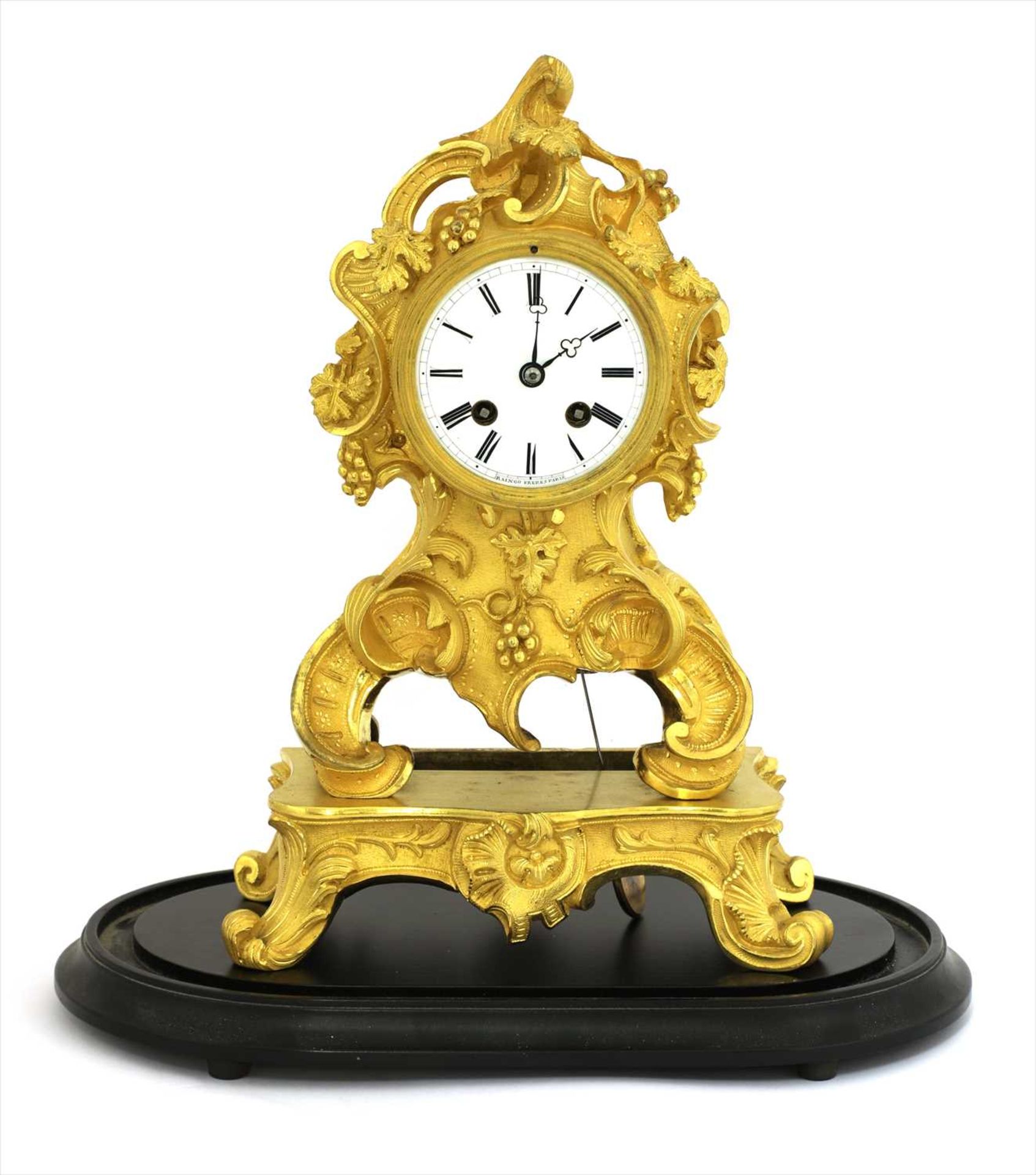 An ormolu mantel clock,