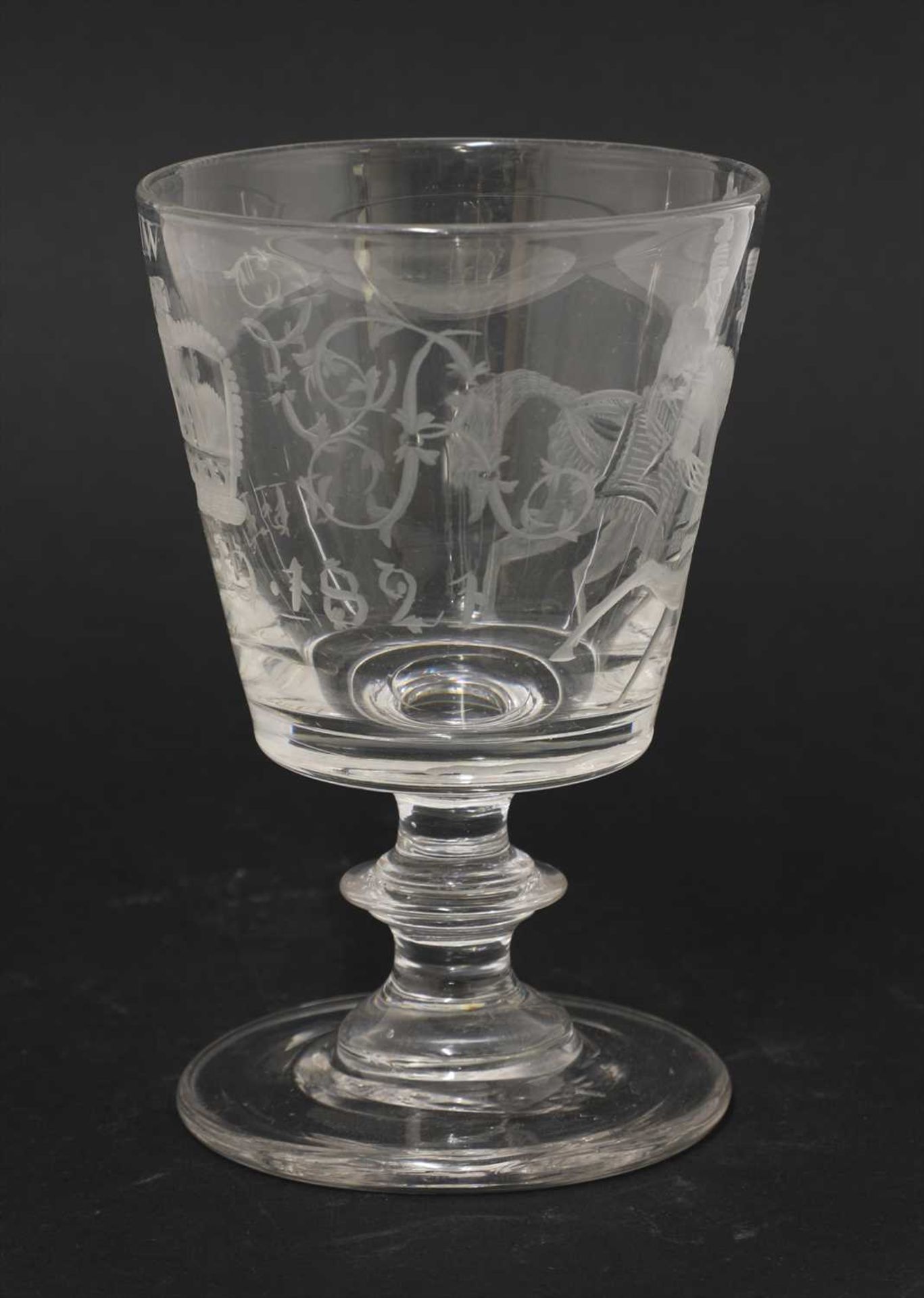 A George IV glass goblet, - Bild 2 aus 2