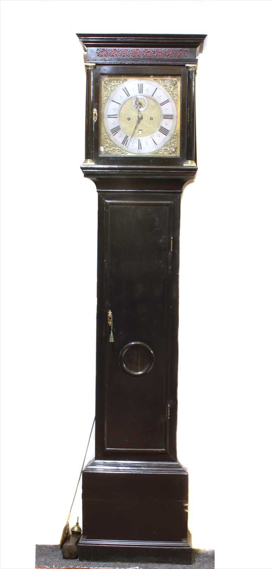 An ebonised longcase clock,