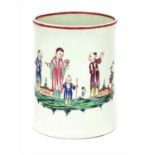 A Worcester porcelain chinoiserie mug,