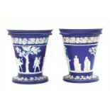 An large pair of Wedgwood jasperware vases,