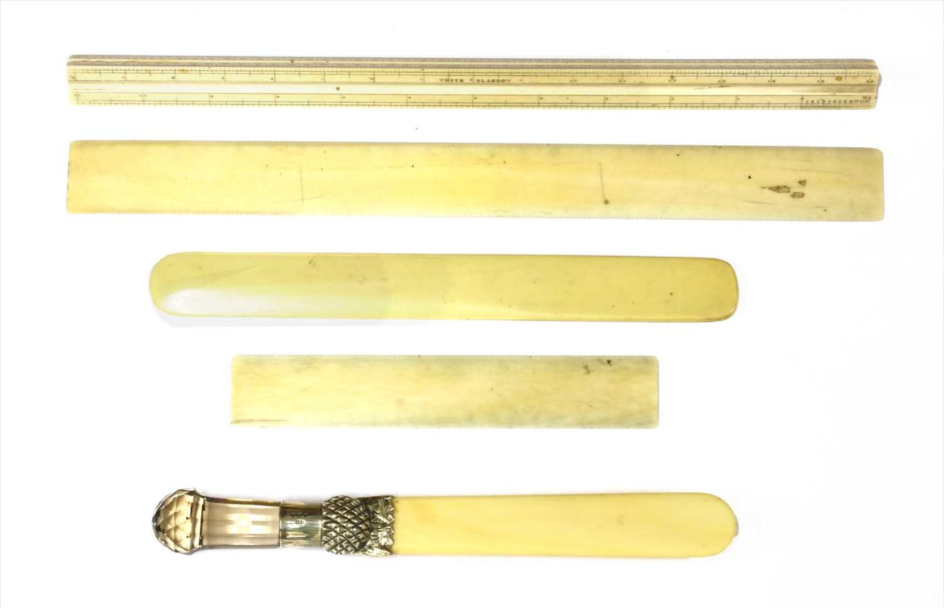 Three ivory rulers, - Image 2 of 2