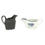 A Lowestoft blue and white sauce boat,