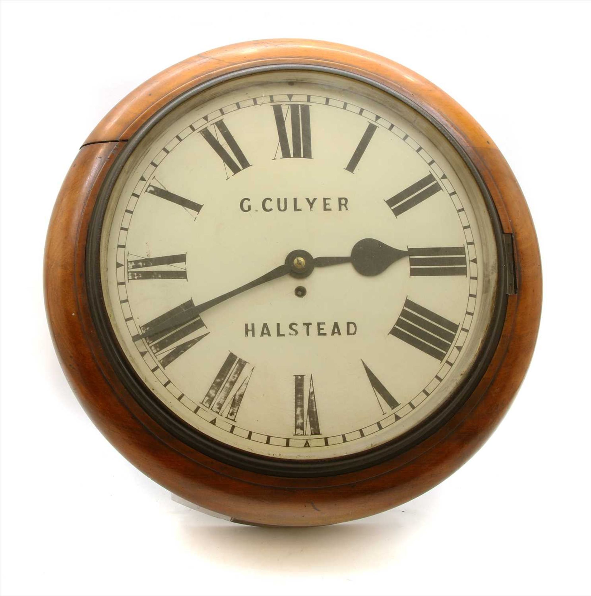 A 'George Culyer of Halstead' mahogany wall clock,