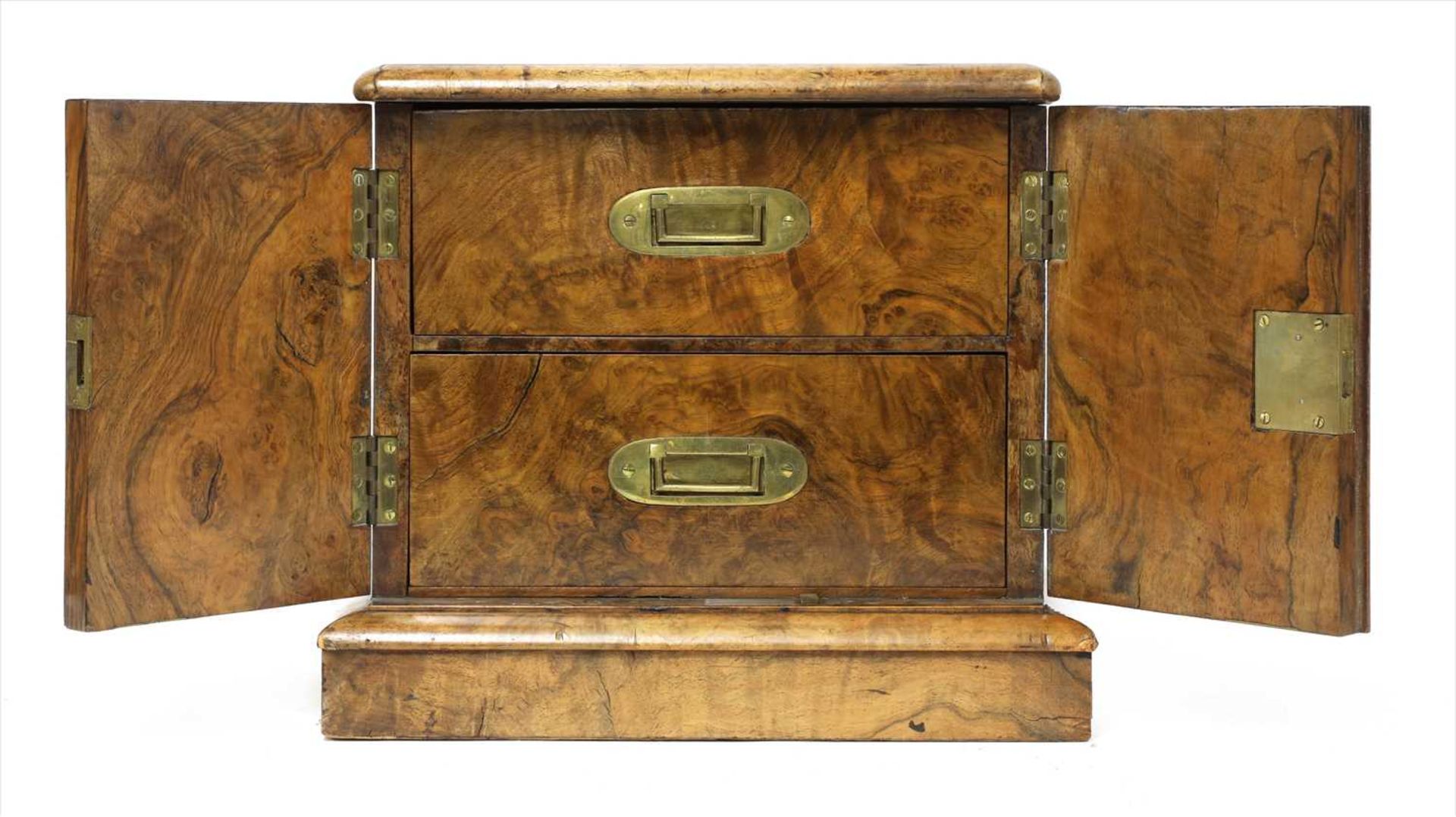 A Victorian walnut humidor cabinet,