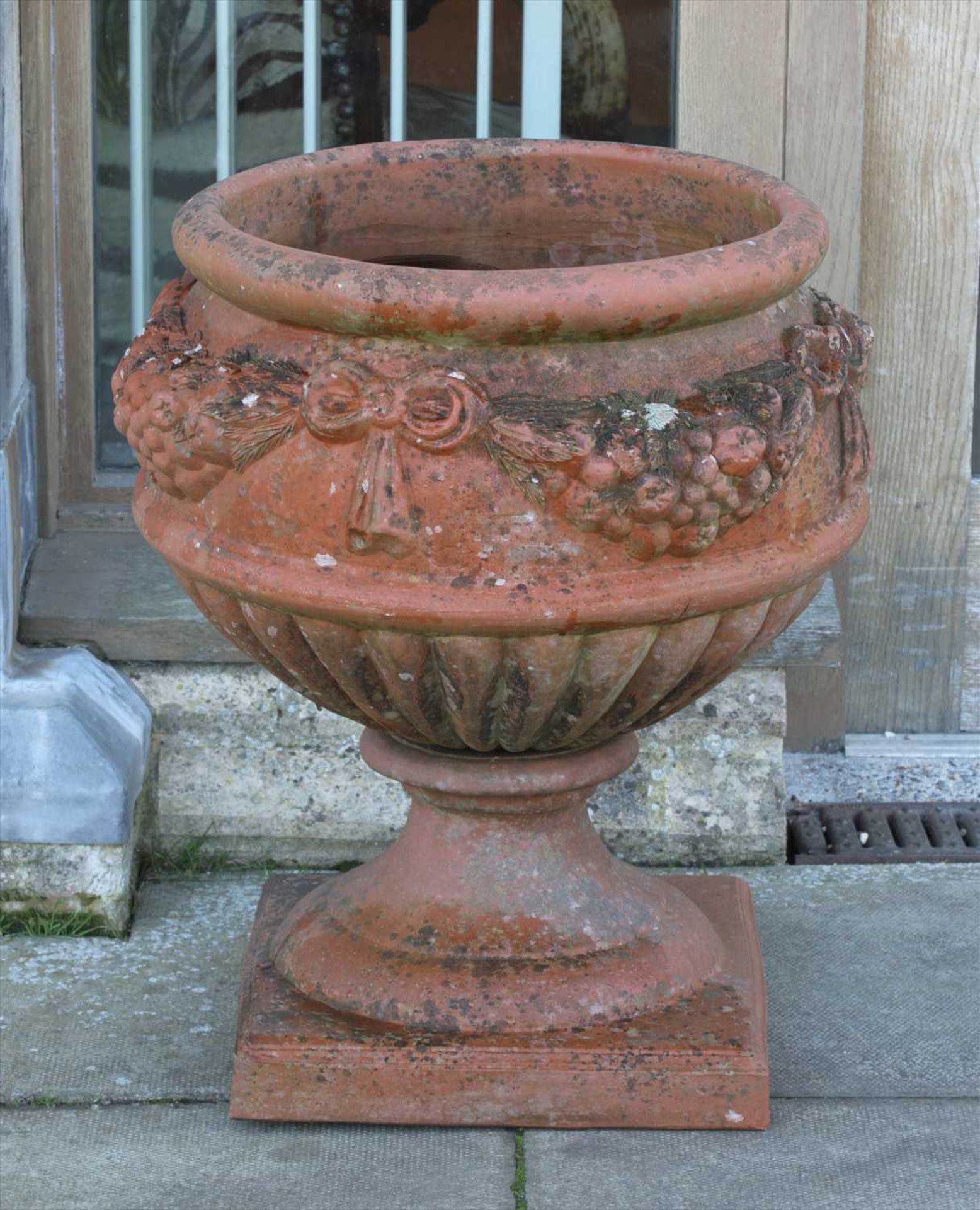 A pair of Whichford Terracotta 'Ham House' urns, - Image 2 of 2