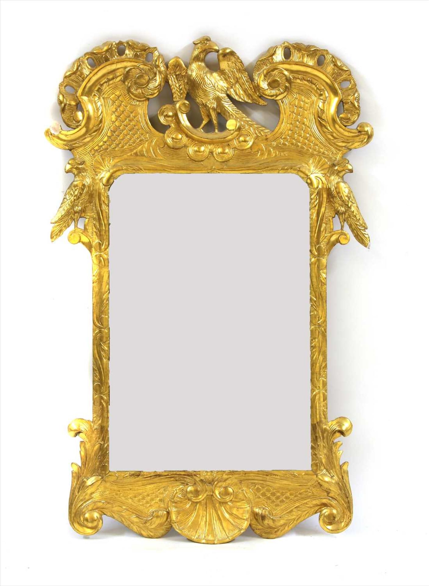 A George II style giltwood wall mirror,