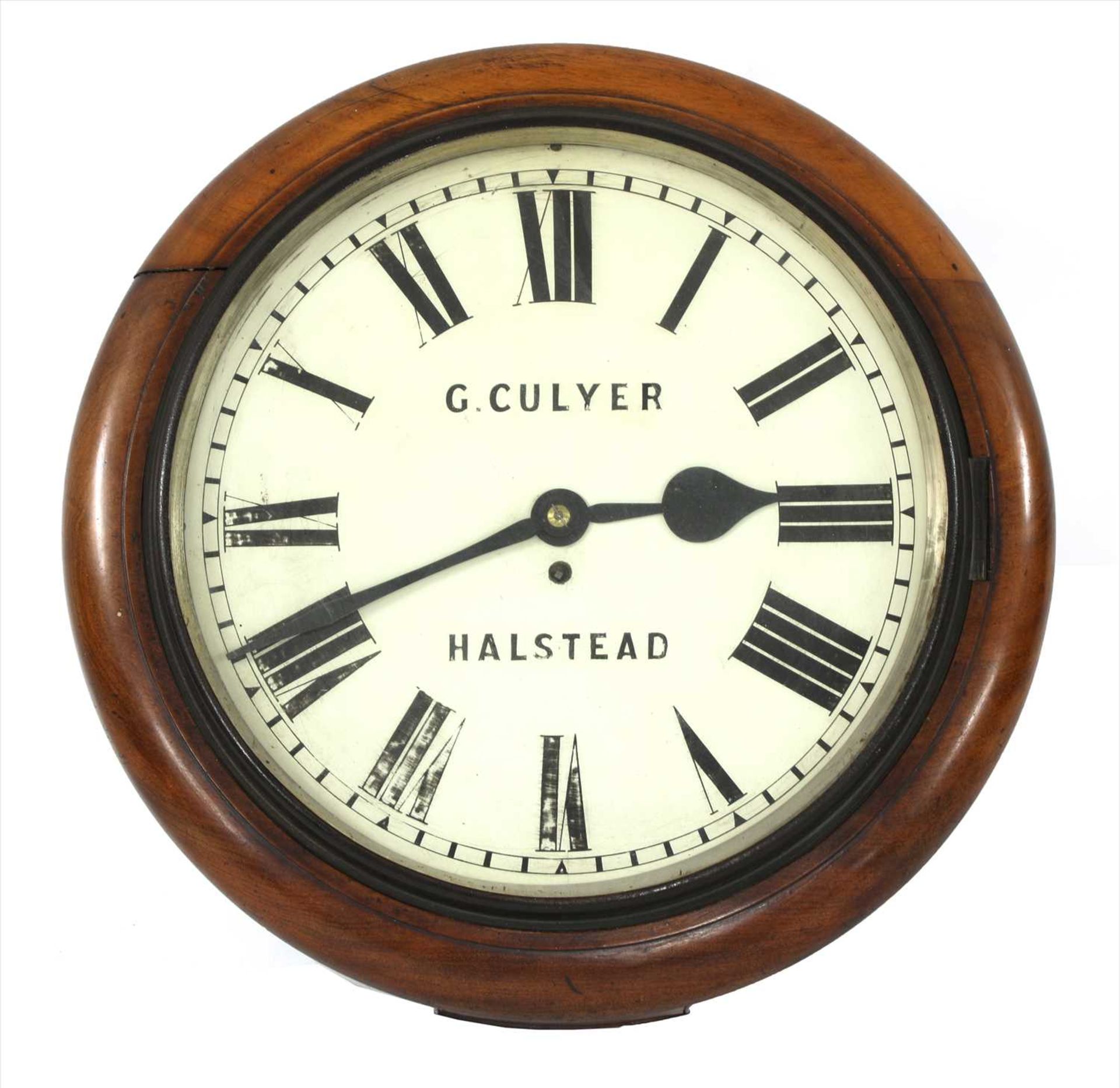 A 'George Culyer of Halstead' mahogany wall clock, - Image 3 of 3