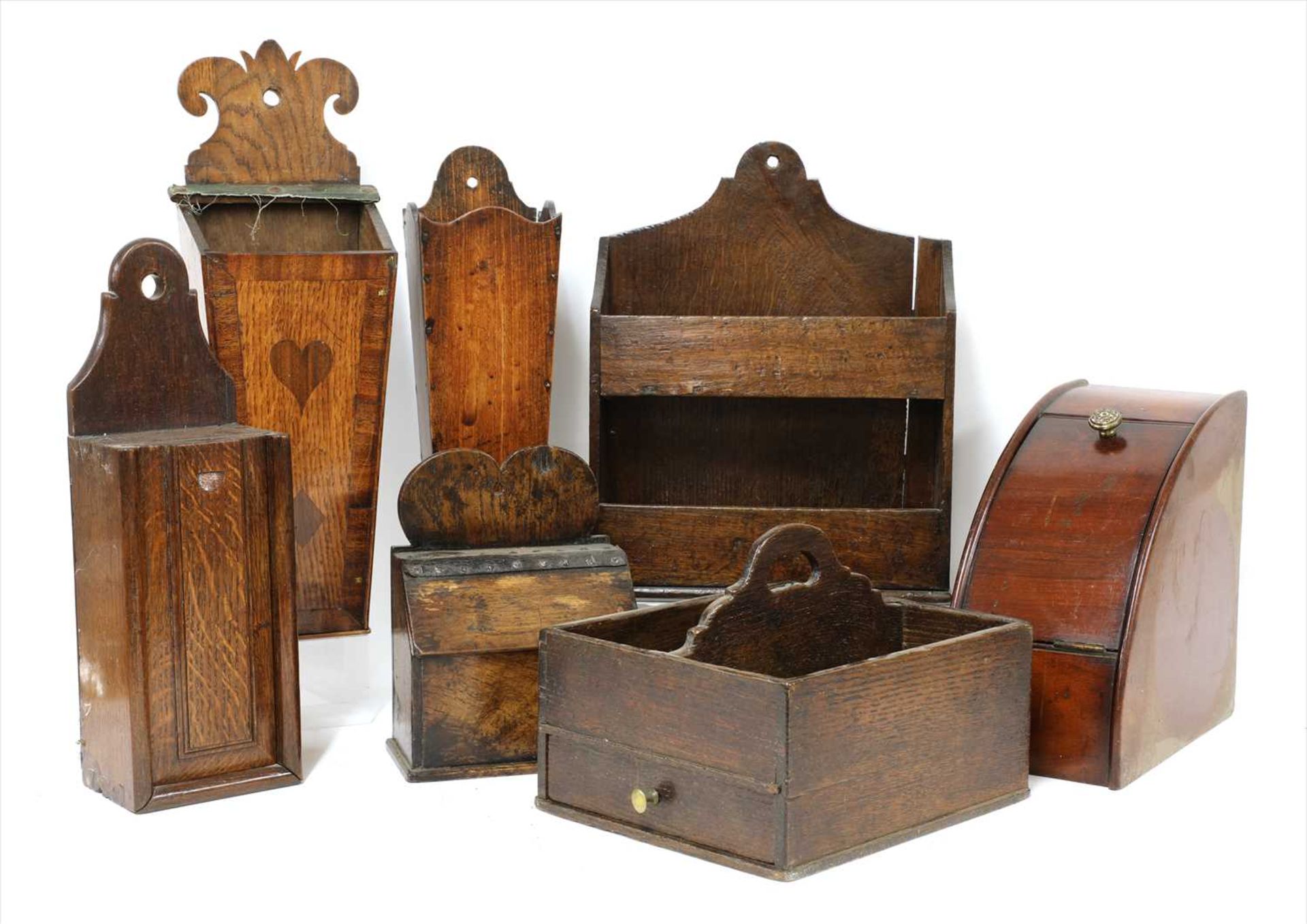 A collection of seven treen items,