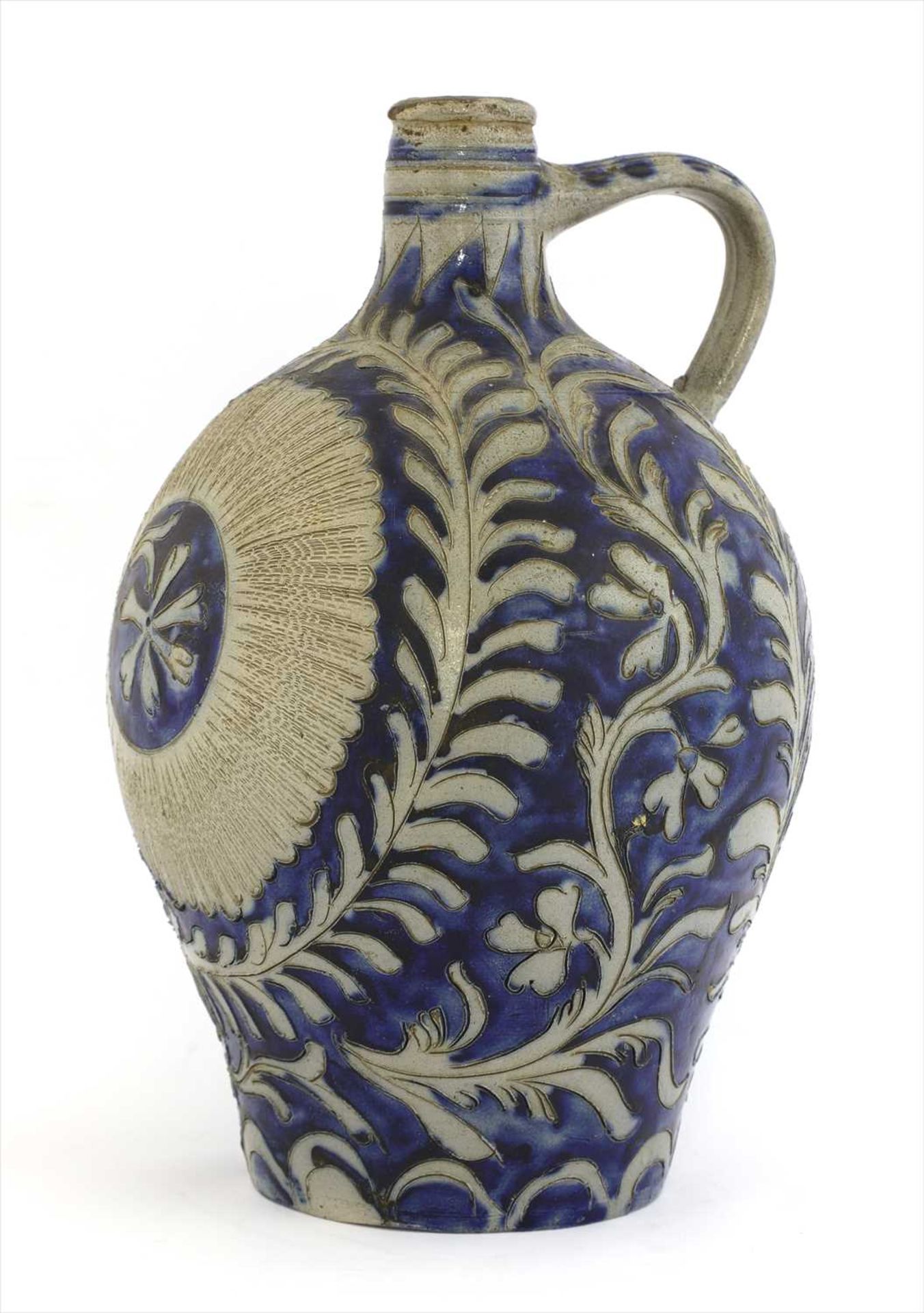 A German salt-glazed flagon,