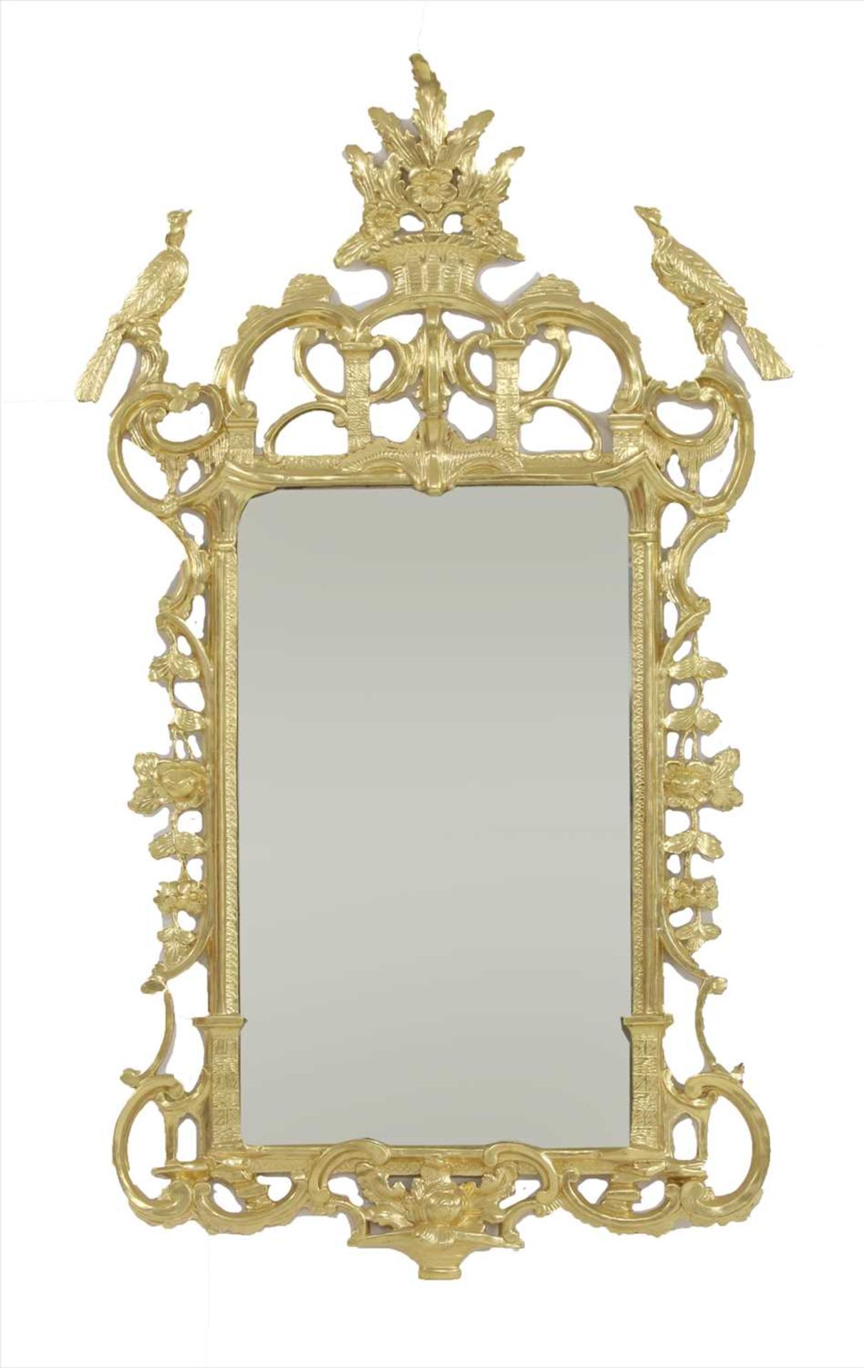 A giltwood wall mirror,