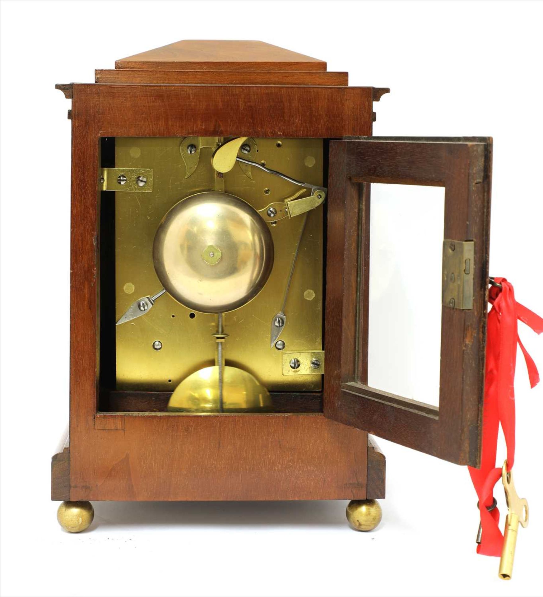 A mahogany mantel clock, - Image 2 of 2