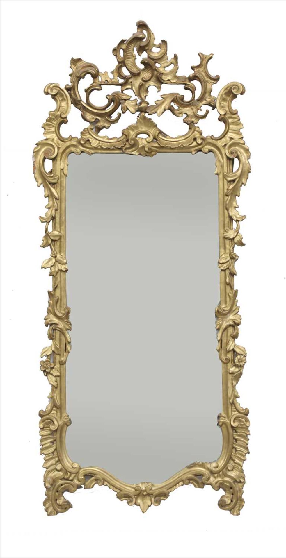 A giltwood pier mirror,